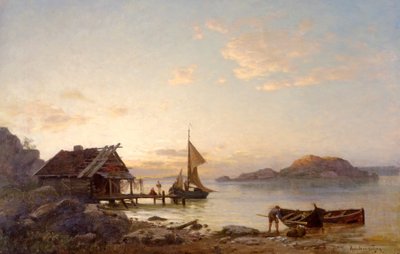 Evening by the Coast by Amaldus Nielsen